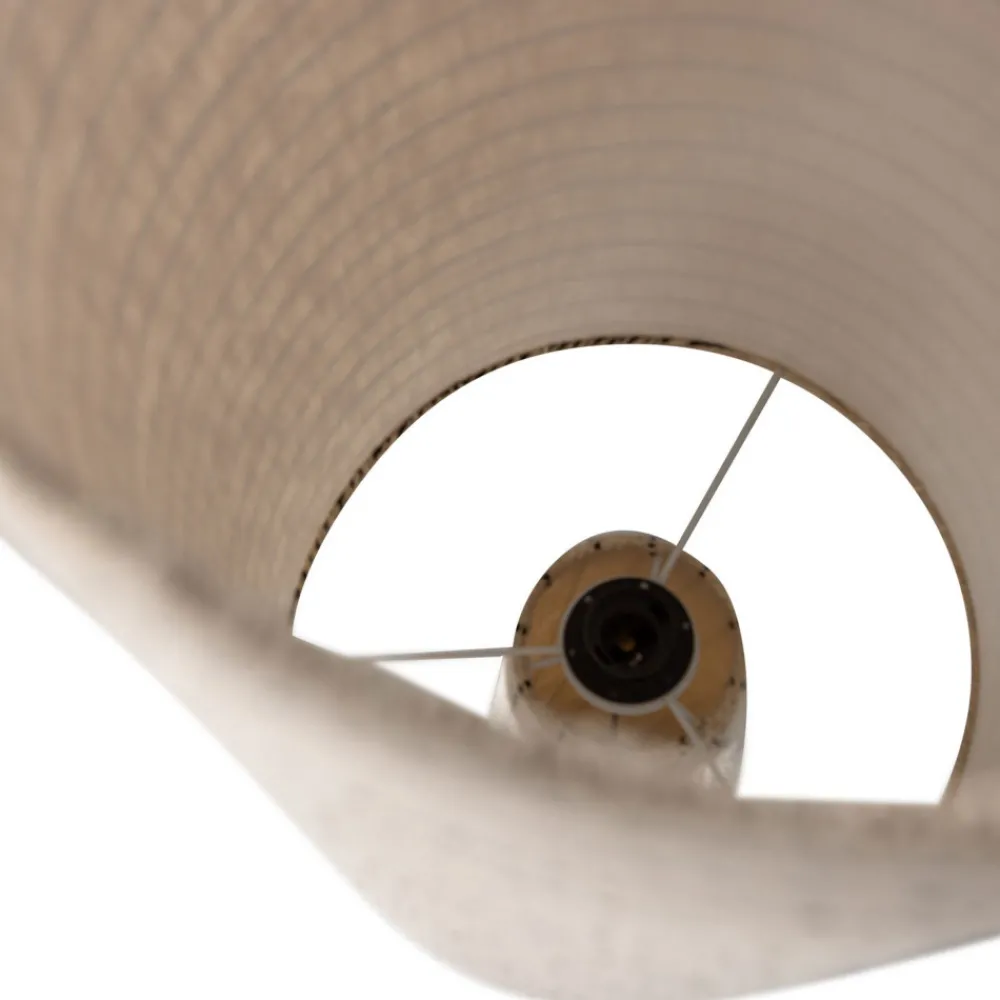 Woood LOFT Lampadaire à rayures en métal et tissu bouclette H130cm