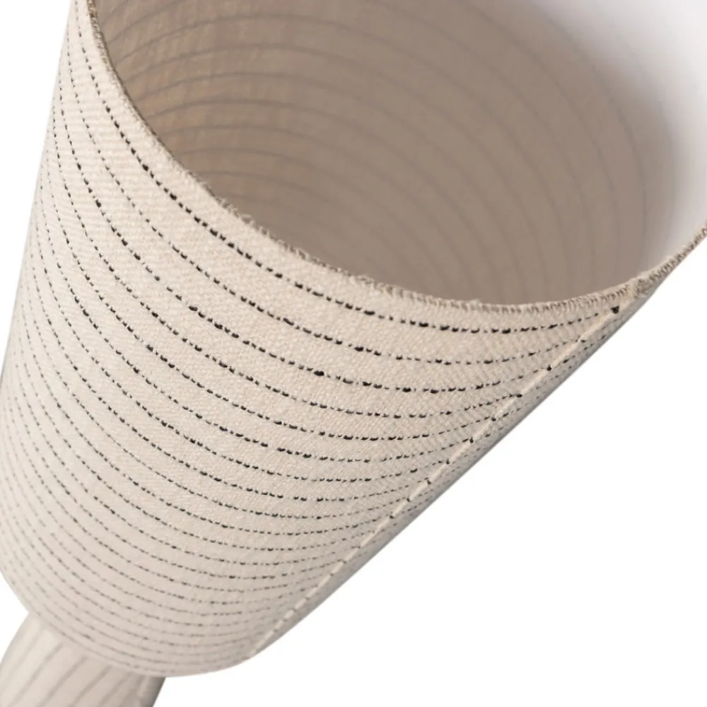 Woood LOFT Lampadaire à rayures en métal et tissu bouclette H130cm