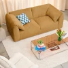 Drawer LOGAN Canapé 3 places accoudoirs relevables avec tablette en tissu chenille