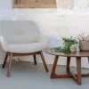 House Nordic LONDON Fauteuil en tissu et pieds en bois naturel