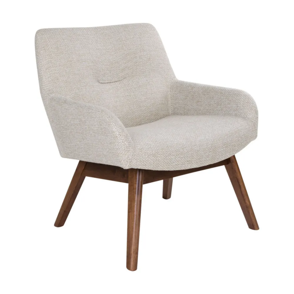 House Nordic LONDON Fauteuil en tissu et pieds en bois naturel