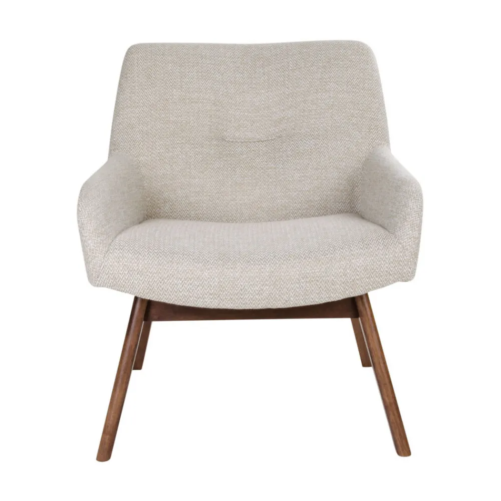 House Nordic LONDON Fauteuil en tissu et pieds en bois naturel