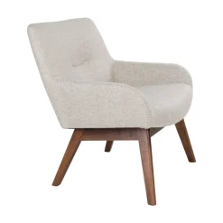 House Nordic LONDON Fauteuil en tissu et pieds en bois naturel