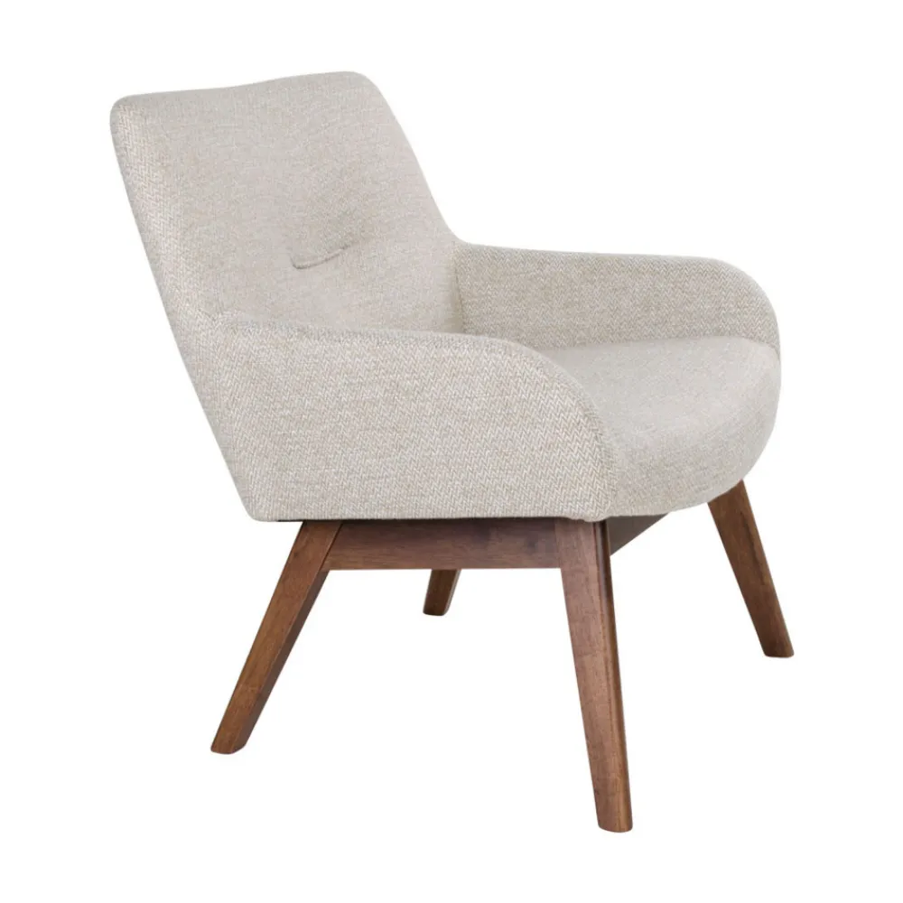 House Nordic LONDON Fauteuil en tissu et pieds en bois naturel