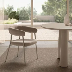 Drawer LORA Lot de 2 fauteuils de table en tissu et métal