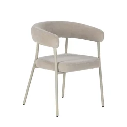 Drawer LORA Lot de 2 fauteuils de table en tissu et métal
