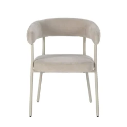 Drawer LORA Lot de 2 fauteuils de table en tissu et métal