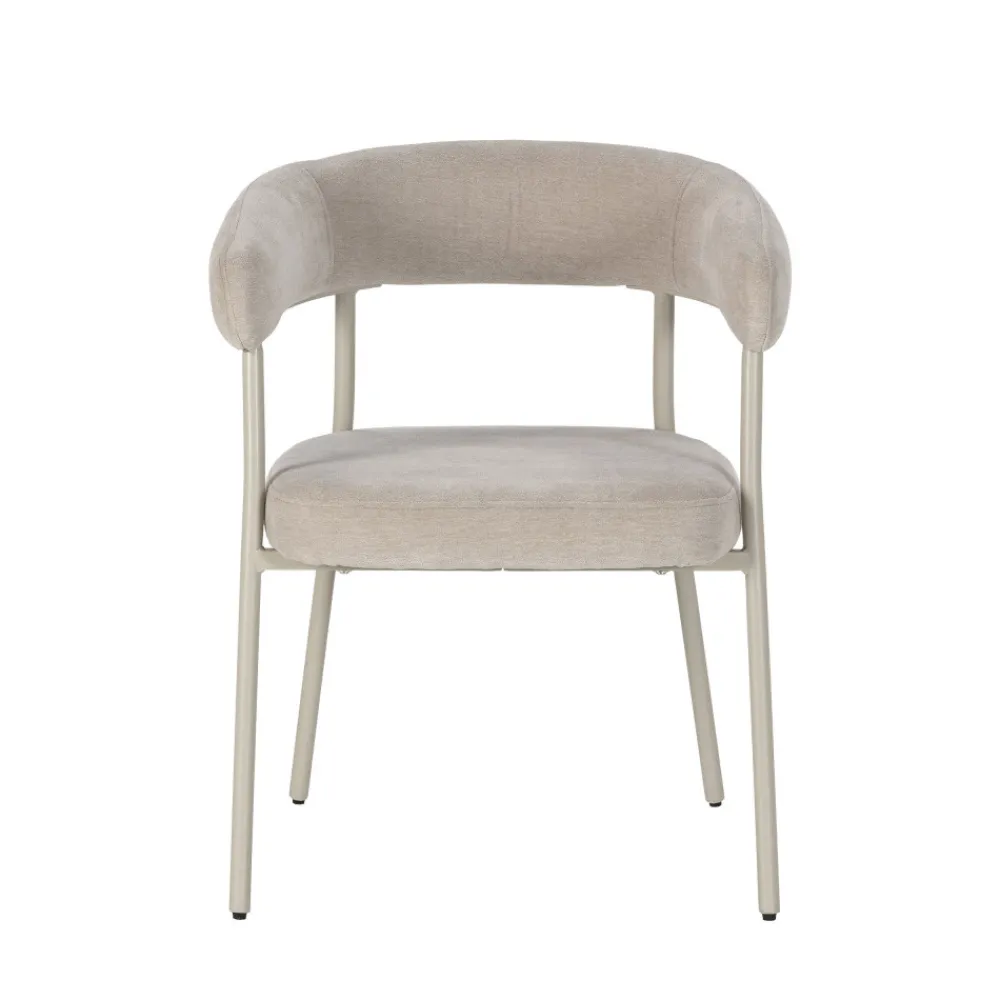 Drawer LORA Lot de 2 fauteuils de table en tissu et métal