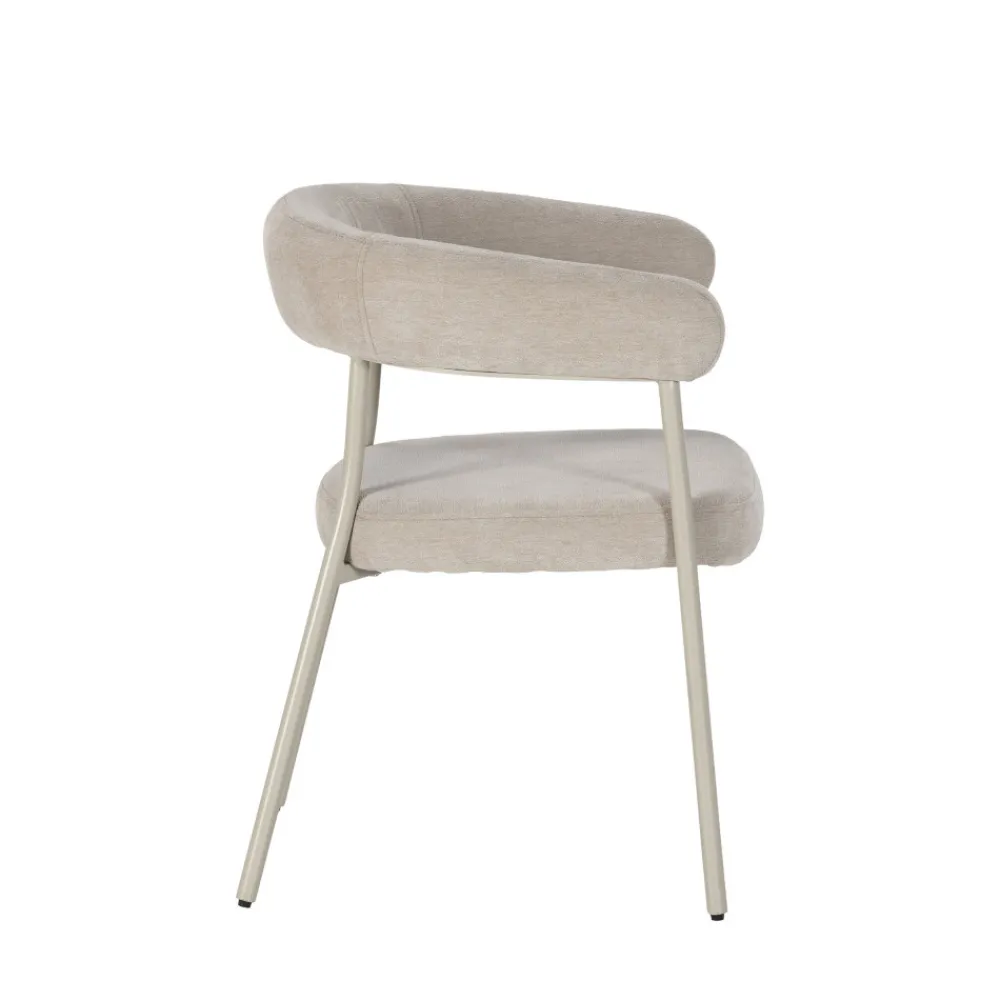 Drawer LORA Lot de 2 fauteuils de table en tissu et métal