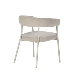 Drawer LORA Lot de 2 fauteuils de table en tissu et métal