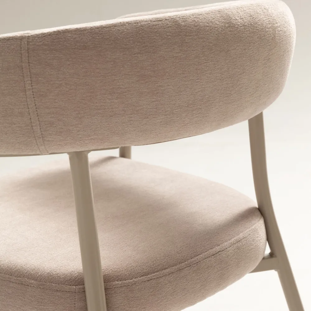 Drawer LORA Lot de 2 fauteuils de table en tissu et métal