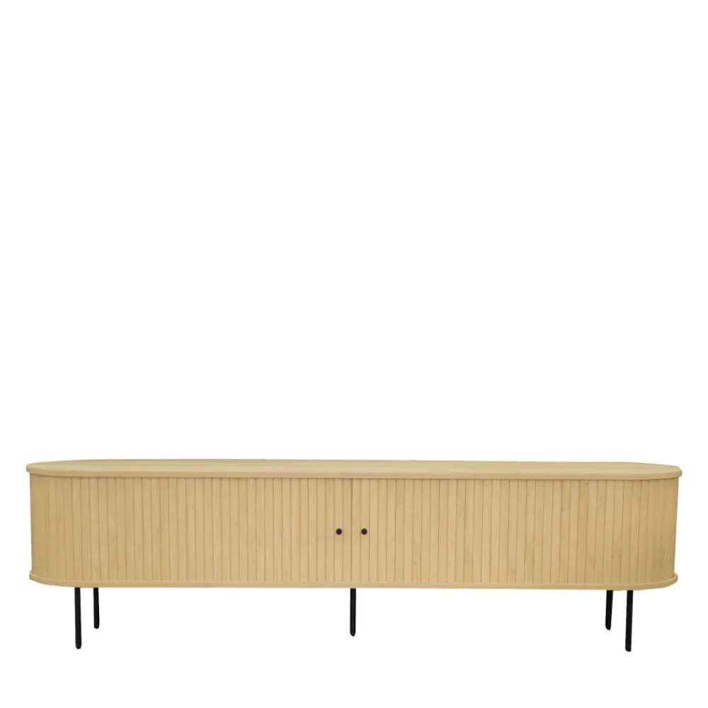 Drawer LUCIE Meuble TV aux portes coulissantes en bois et métal L200cm