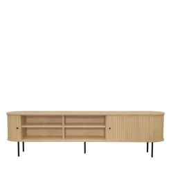 Drawer LUCIE Meuble TV aux portes coulissantes en bois et métal L200cm