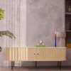 Drawer LUCIE Meuble tv aux portes coulissantes en bois et métal L150cm