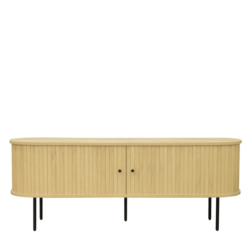 Drawer LUCIE Meuble tv aux portes coulissantes en bois et métal L150cm