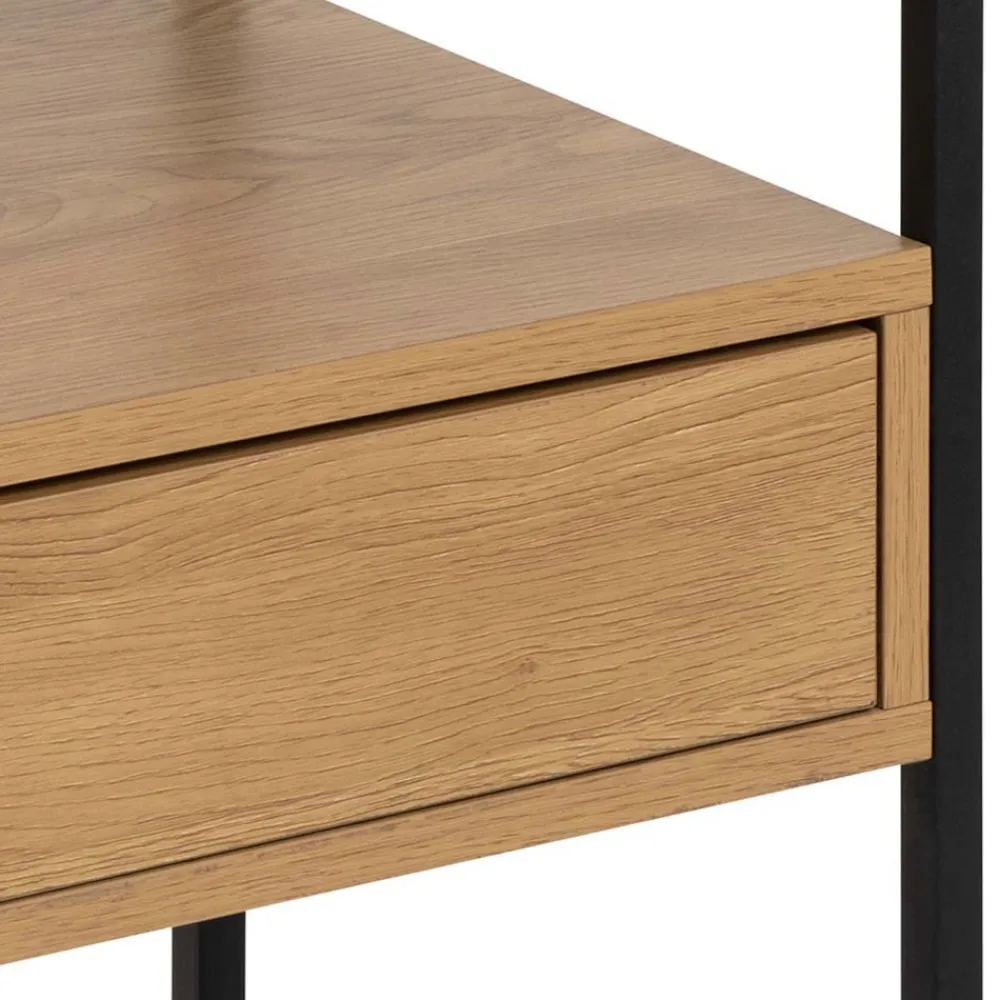 Drawer LUMA Table de chevet 1 tiroir en verre, bois et métal