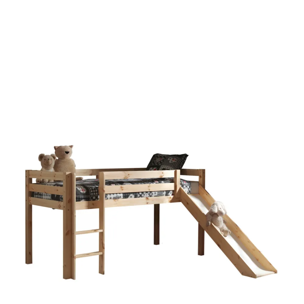 Enfant Drawer LUNA Lit enfant mezzanine avec toboggan en bois 90x200cm