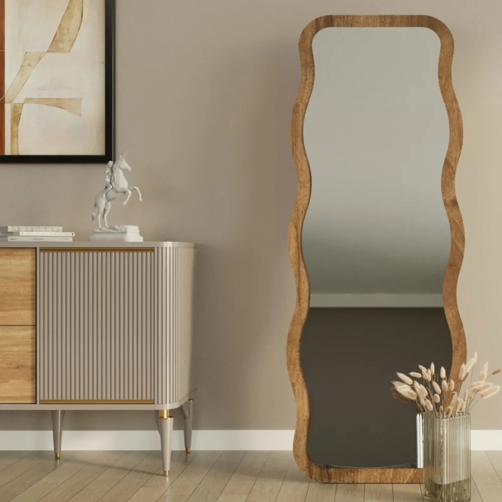 Drawer LUNA Miroir sur pieds en bois 50x160cm