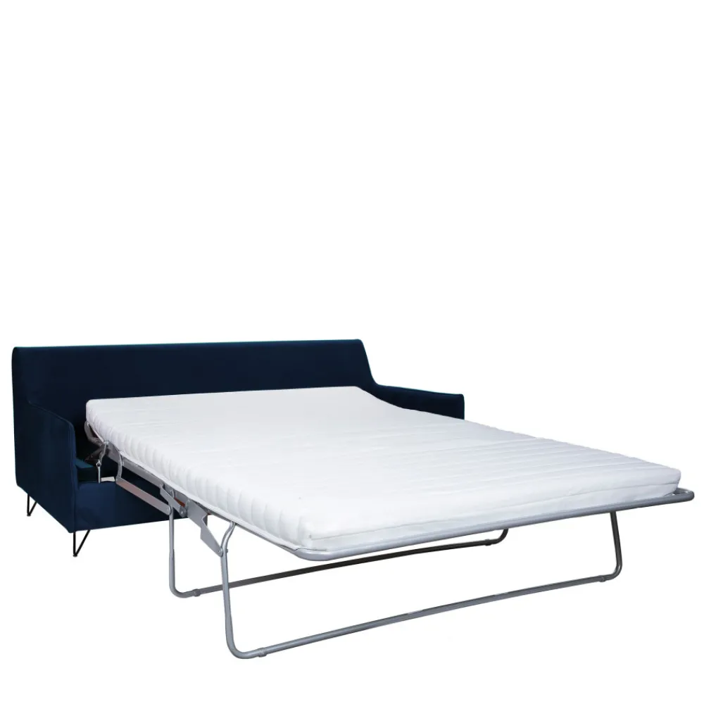 Drawer LUNERY Canapé 4 places convertible en velours pieds épingles noirs