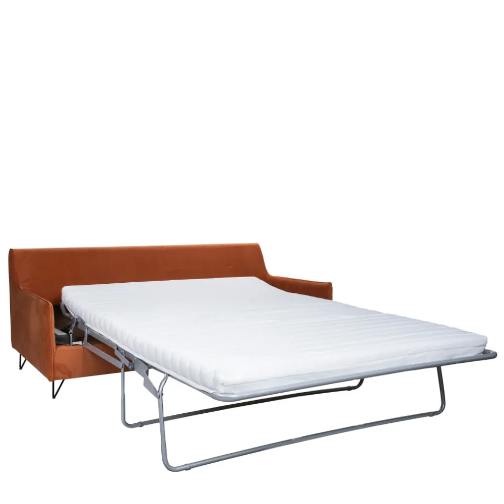Drawer LUNERY Canapé 4 places convertible en velours pieds épingles noirs