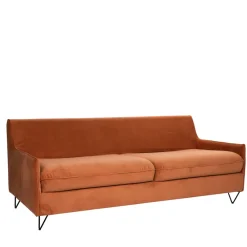 Drawer LUNERY Canapé 4 places convertible en velours pieds épingles noirs