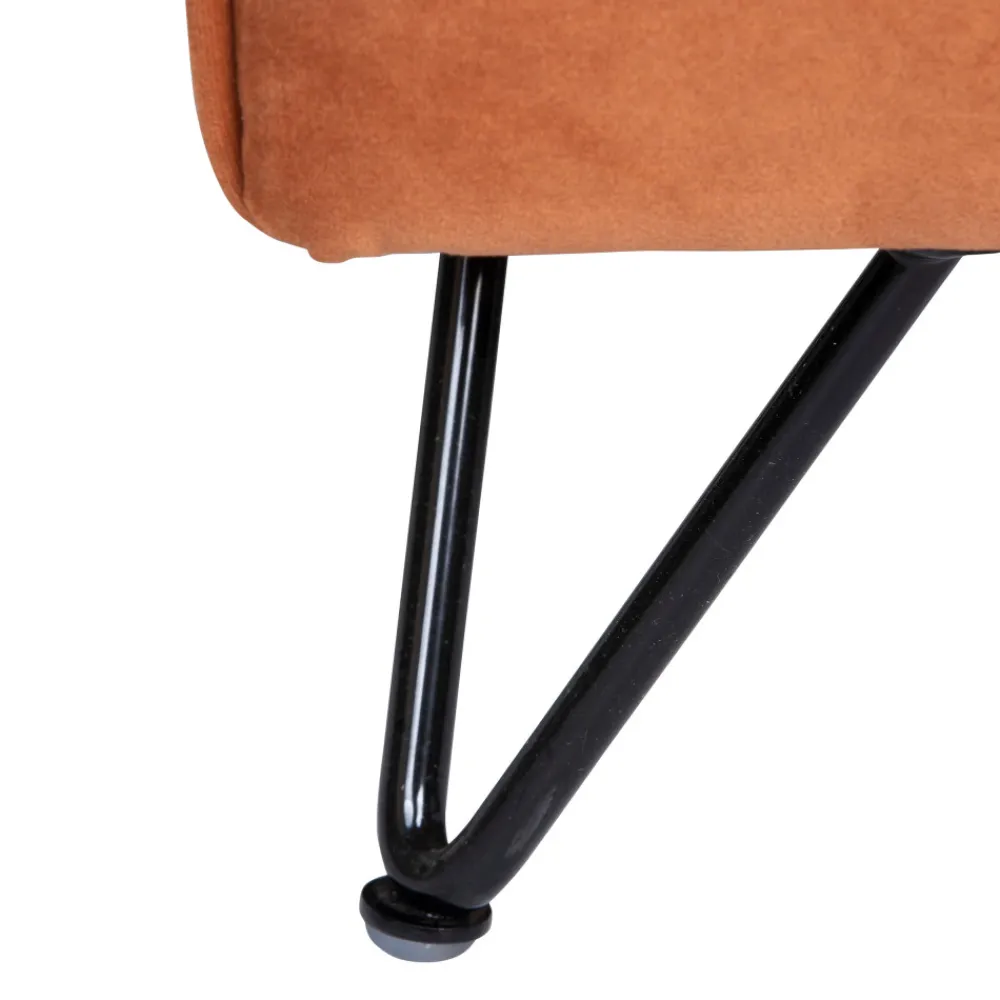 Drawer LUNERY Canapé 4 places convertible en velours pieds épingles noirs