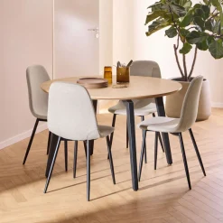 Drawer LUNKA Table à manger 4 personnes ronde en bois ø120cm