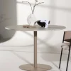 Venture Home LYCKE Table à manger 4 personnes ronde en effet marbre et métal
