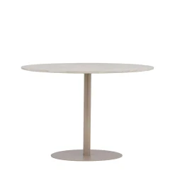 Venture Home LYCKE Table à manger 4 personnes ronde en effet marbre et métal