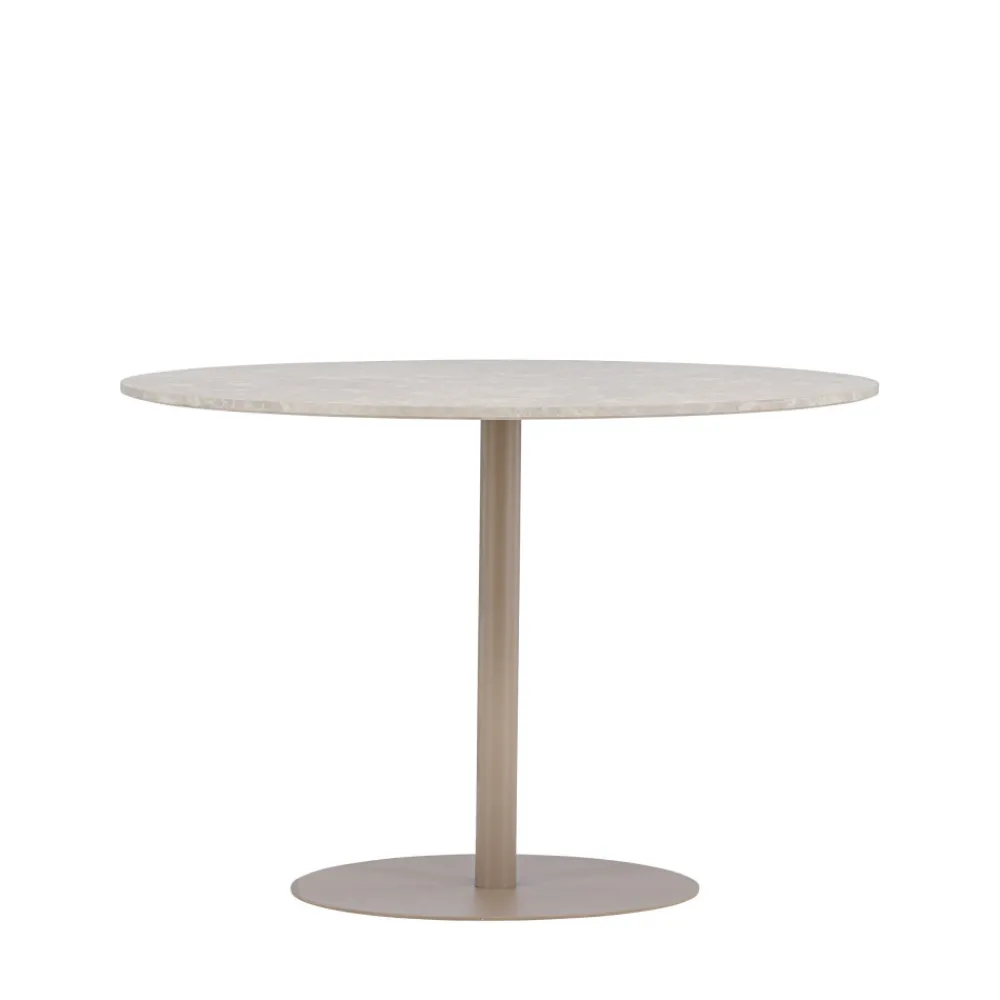 Venture Home LYCKE Table à manger 4 personnes ronde en effet marbre et métal