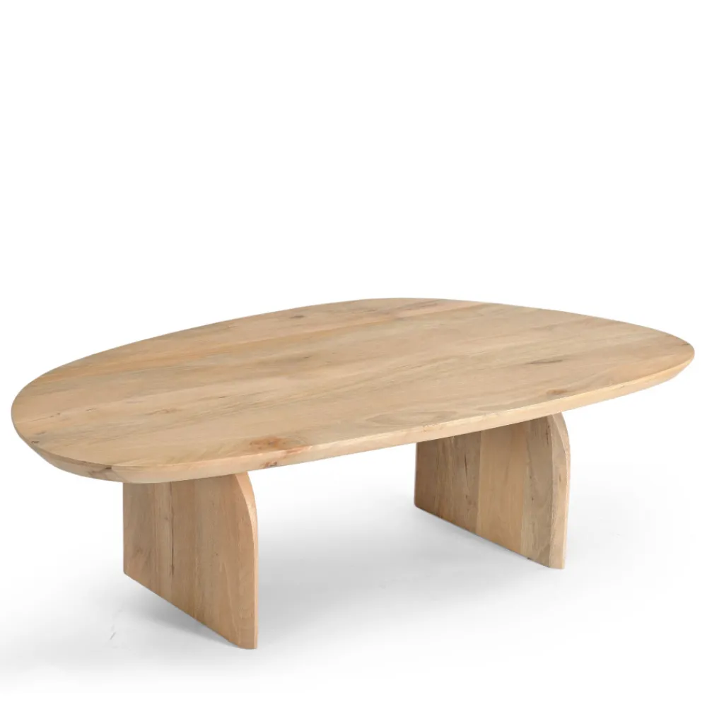 Drawer MALANG Table basse organique en bois massif de manguier
