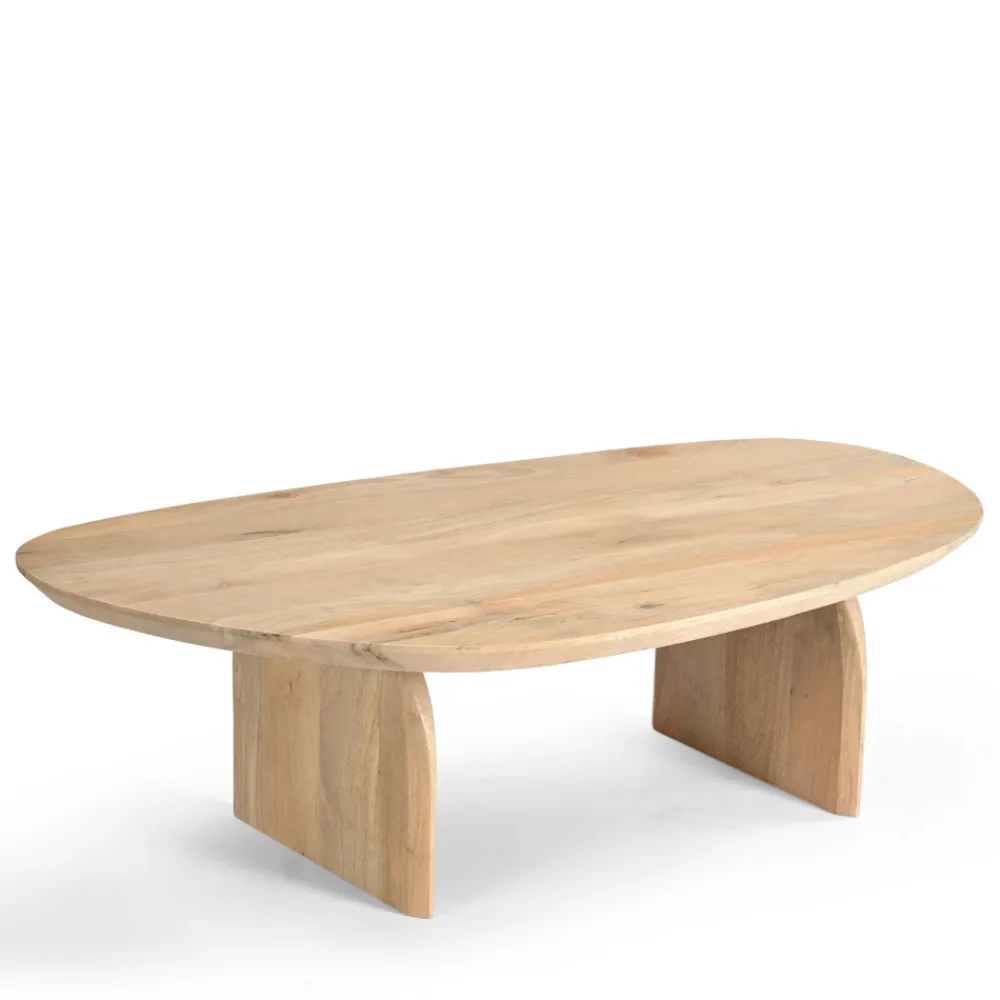 Drawer MALANG Table basse organique en bois massif de manguier