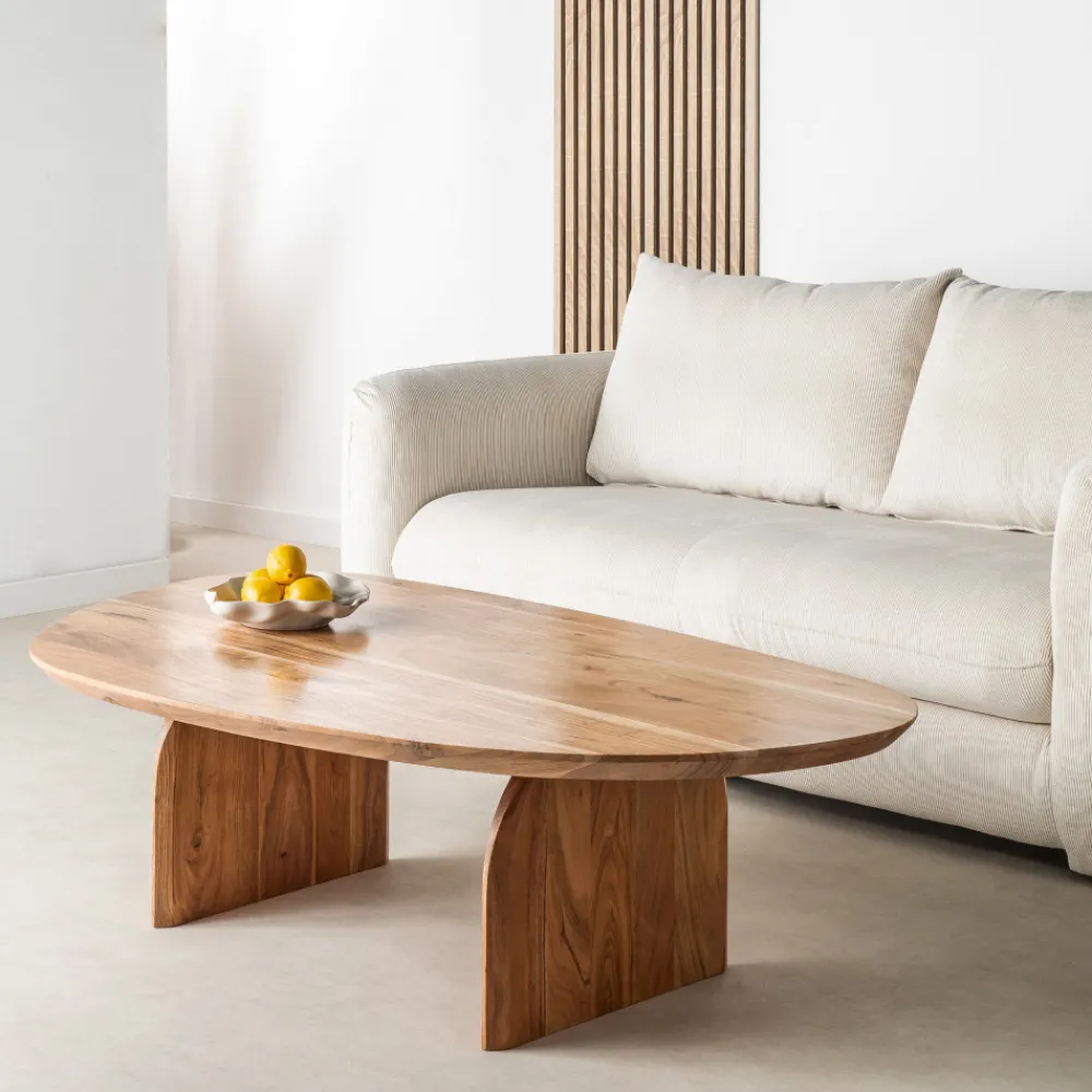 Drawer MALANG Table basse organique en bois massif d'acacia