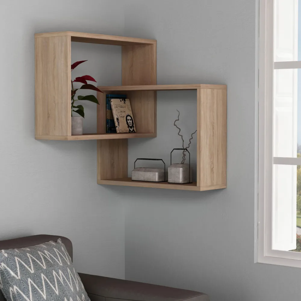 Drawer MALI Étagère d'angle murale en bois L68cm
