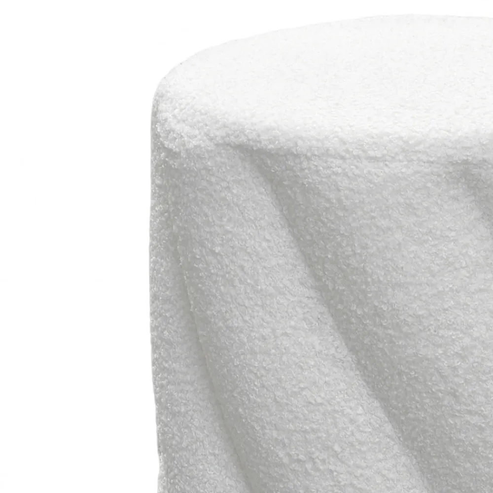 Drawer MALLOW Pouf rond en tissu bouclette ø37cm