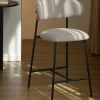 No name MANEL Lot de 2 tabourets de bar en tissu et métal H66cm