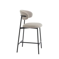 No name MANEL Lot de 2 tabourets de bar en tissu et métal H66cm