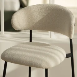No name MANEL Lot de 2 tabourets de bar en tissu et métal H66cm