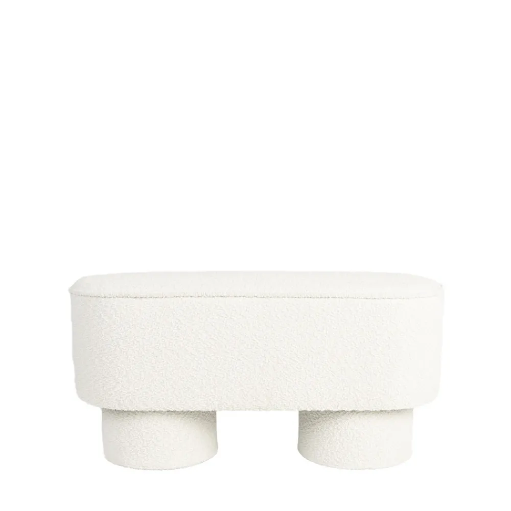 No name MARCOS Banc arrondi en tissu bouclette L93cm