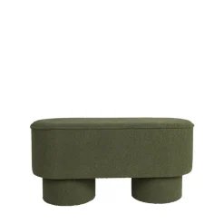 No name MARCOS Banc arrondi en tissu bouclette L93cm