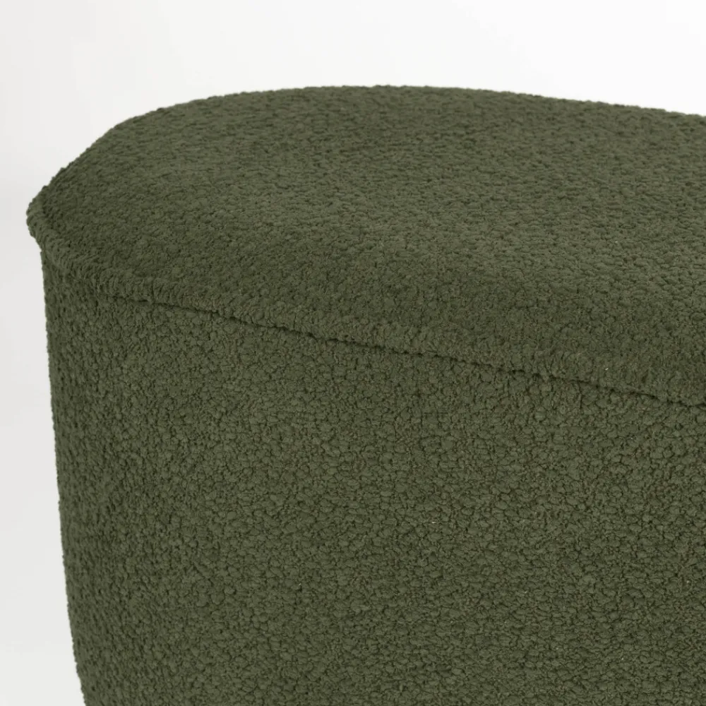 No name MARCOS Banc arrondi en tissu bouclette L93cm