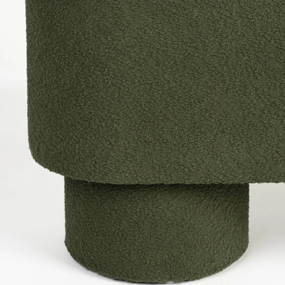 No name MARCOS Banc arrondi en tissu bouclette L93cm