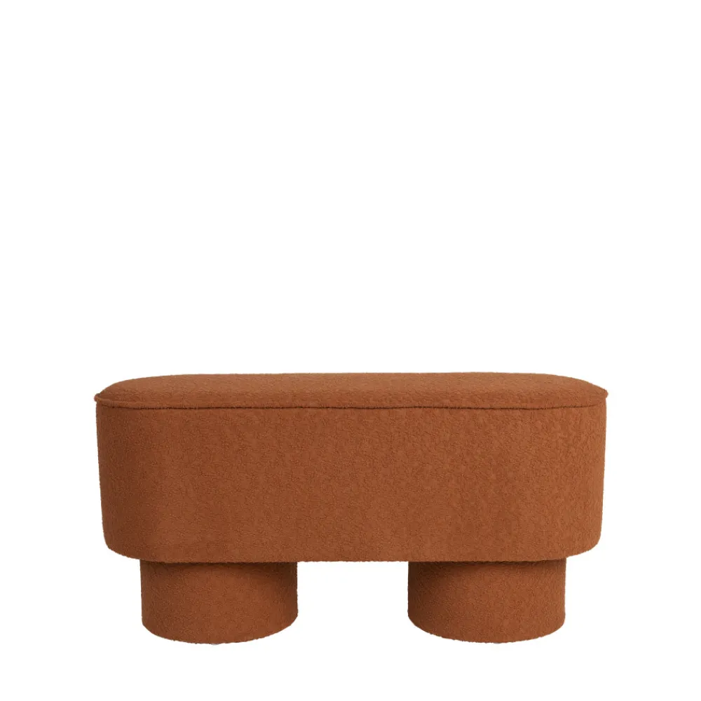 No name MARCOS Banc arrondi en tissu bouclette L93cm