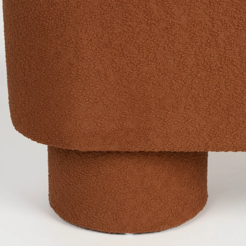 No name MARCOS Banc arrondi en tissu bouclette L93cm