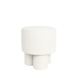 No name MARCOS Tabouret rond en tissu bouclette ø40cm