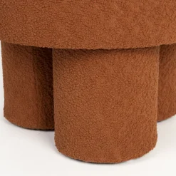 No name MARCOS Tabouret rond en tissu bouclette ø40cm