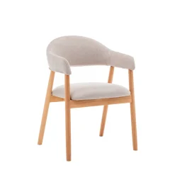Drawer MARINA Lot de 2 fauteuils de table en tissu et bois