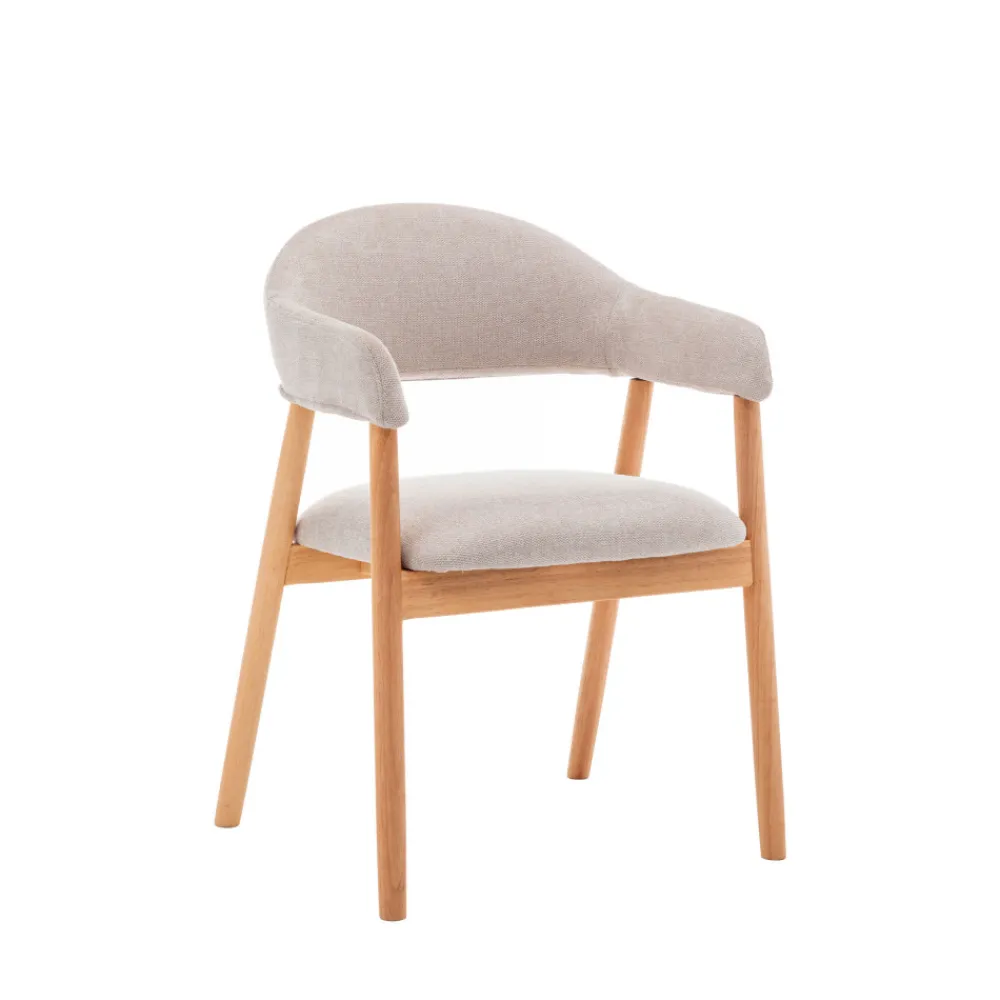 Drawer MARINA Lot de 2 fauteuils de table en tissu et bois