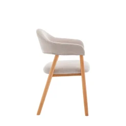 Drawer MARINA Lot de 2 fauteuils de table en tissu et bois