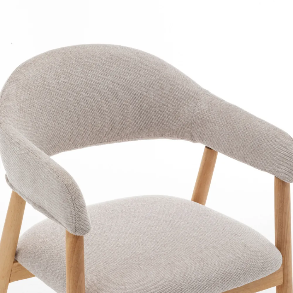 Drawer MARINA Lot de 2 fauteuils de table en tissu et bois
